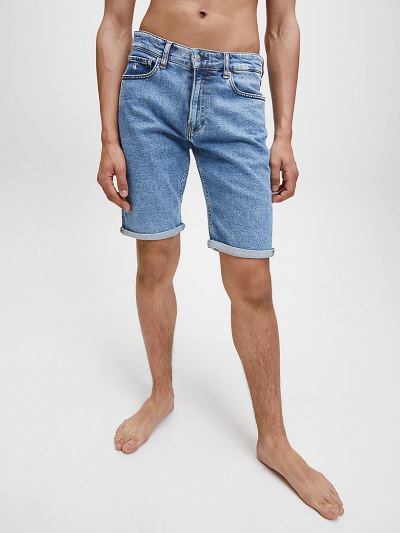 Calvin Klein Ruhák HU283059 | Calvin Klein Denim Férfi Rövidnadrág Világos Kék